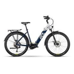 Vélo Electrique Husqvarna Cross Tourer 3 630 Easy Entry Blanc/Bleu 2022 (5000016255)
